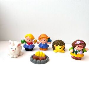 Fisher Price Little People Figure Animals People Campfire Bunny Lot Of 6